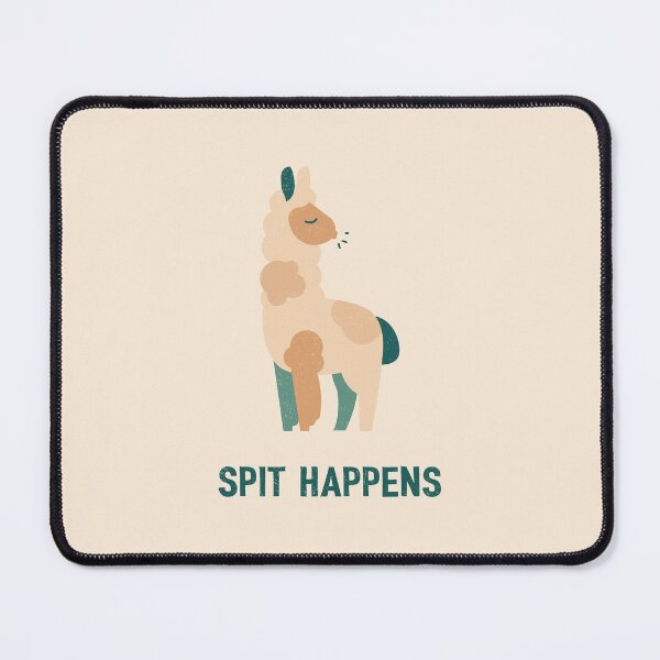 Item preview, Spit Happens – Funny Llama Pun Design designed and sold by Lucy Cooper.