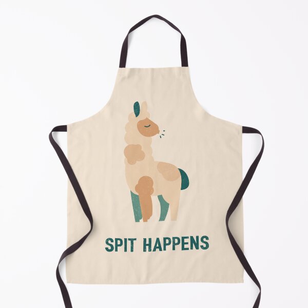 Item preview, Spit Happens – Funny Llama Pun Design designed and sold by Lucy Cooper.