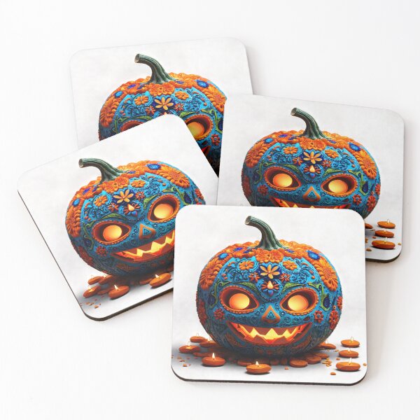 Item preview, Huichol Pumpkin with Marigolds and Candles - Calabaza Huichol con Cempasúchil y Velas designed and sold by SpectrumEssence.