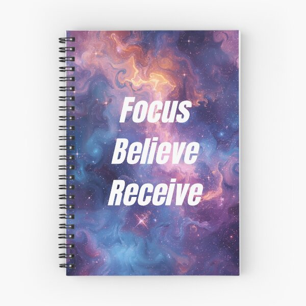 Item preview, Focus Believe Receive - Manifestation Quote, Galaxy Background, Laws of Attraction, Aesthetic Art designed and sold by MindsetStudio.