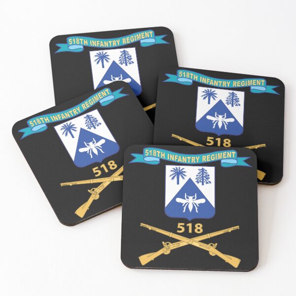 Item preview, Army - 518th Infantry Regiment - DUI w Number Br - Ribbon X 300 designed and sold by Military Insignia Products.