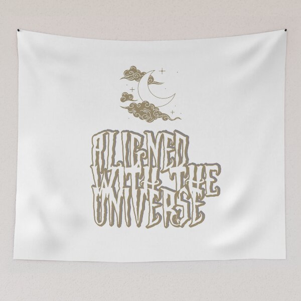 Item preview, Aligned With The Universe - Spiritual Manifestation Quote | Boho Minimalist Typography Design designed and sold by MindsetStudio.