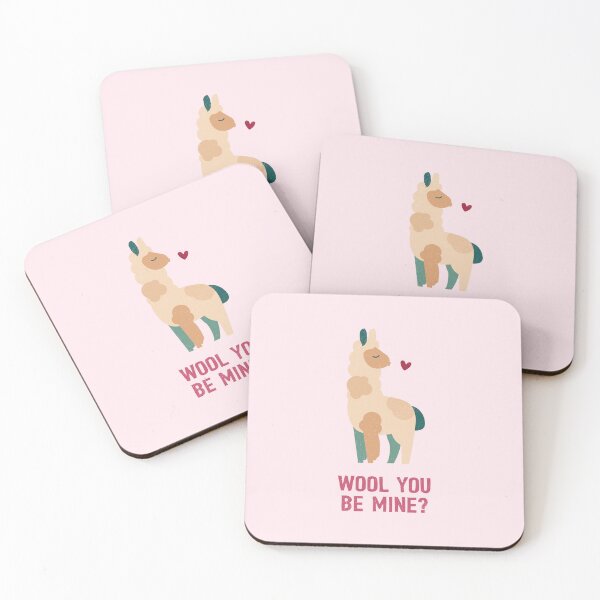 Item preview, Wool You Be Mine – Cute Llama Pun Design designed and sold by Lucy Cooper.