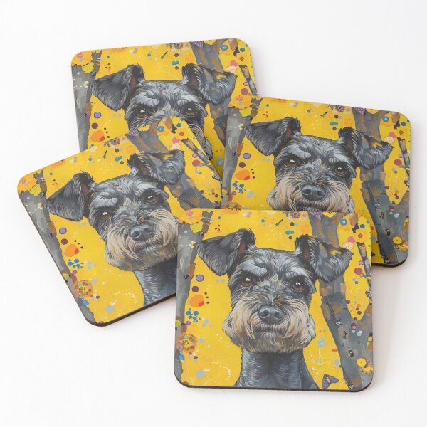 Item preview, Floral Schnauzer Portrait – Modern Dog Art designed and sold by Drakane Creations.