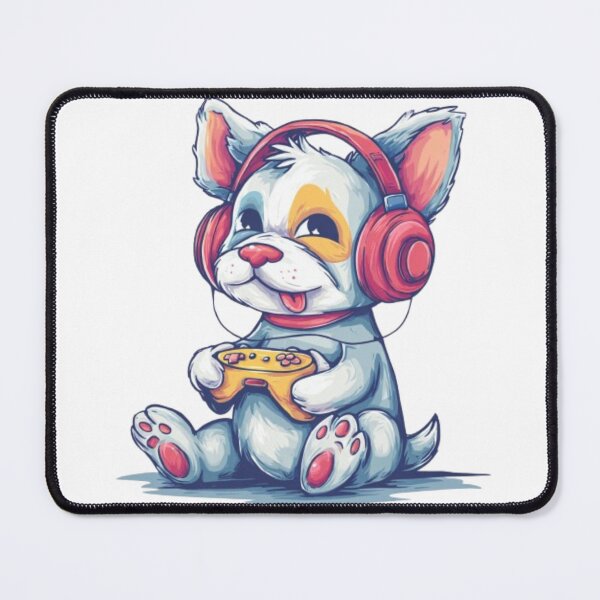 Item preview, Gamer Puppy with Headphones designed and sold by AlexLineArt.