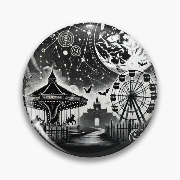 Item preview, Spooky Halloween Carnival – Haunted Fairground Night Scene designed and sold by The-T-In-Retro.