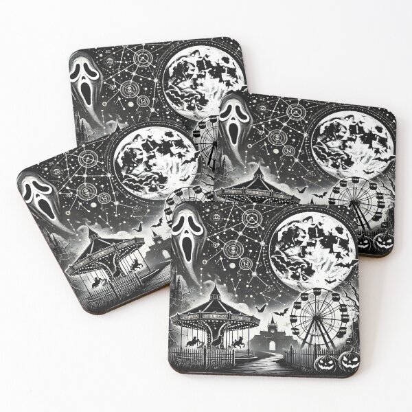 Item preview, Spooky Halloween Carnival – Haunted Fairground Night Scene designed and sold by The-T-In-Retro.