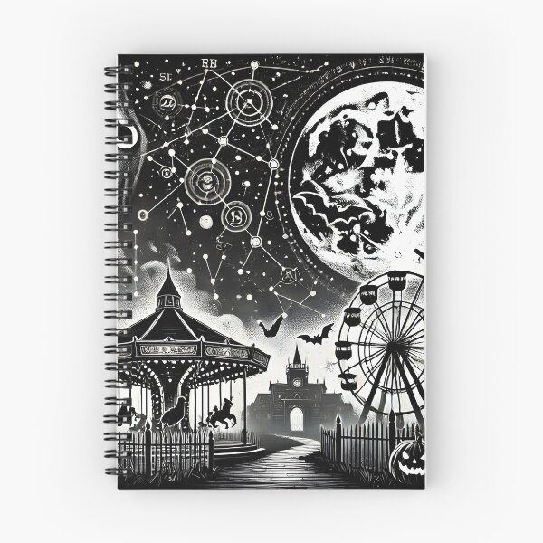 Item preview, Spooky Halloween Carnival – Haunted Fairground Night Scene designed and sold by The-T-In-Retro.