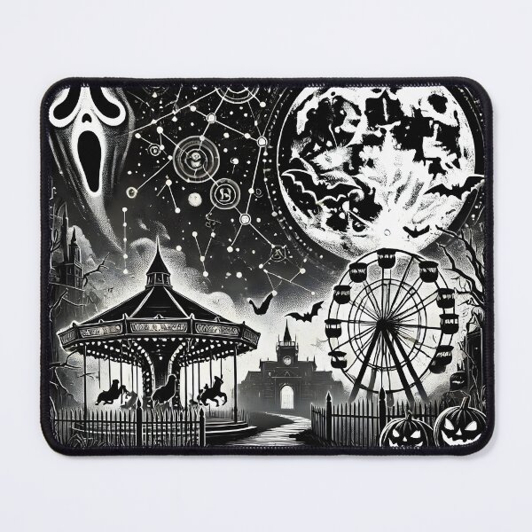 Item preview, Spooky Halloween Carnival – Haunted Fairground Night Scene designed and sold by The-T-In-Retro.