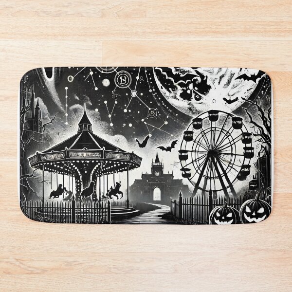 Item preview, Spooky Halloween Carnival – Haunted Fairground Night Scene designed and sold by The-T-In-Retro.