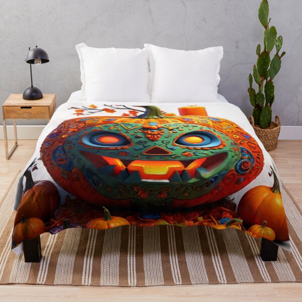 Item preview, Huichol Pumpkin with Marigolds and Candles- Calabaza Huichol con Cempasúchil y Velas designed and sold by SpectrumEssence.