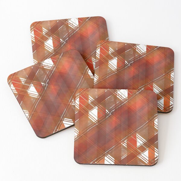 Item preview, Grunge Tartan Plaid Pattern  Red and Orange Distressed Abstract Checkered Design designed and sold by Groovy Looks.