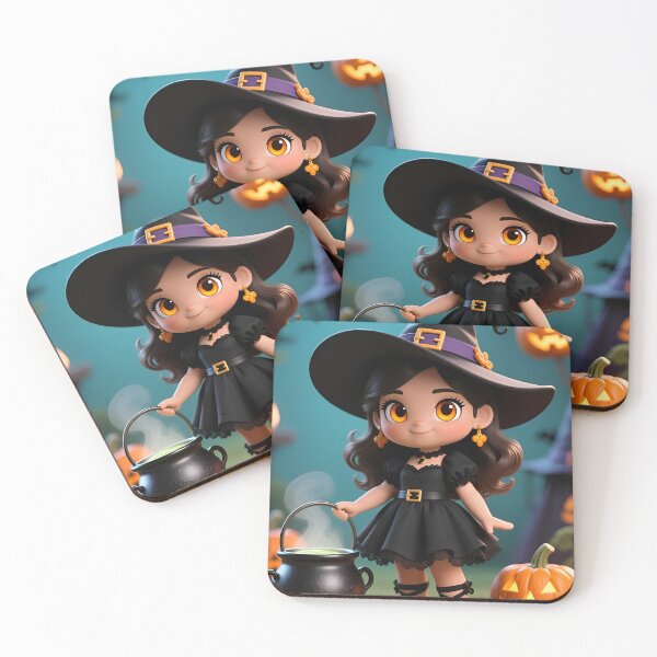 Item preview, Adorable Halloween Witch with Cauldron designed and sold by Alexander Butler.
