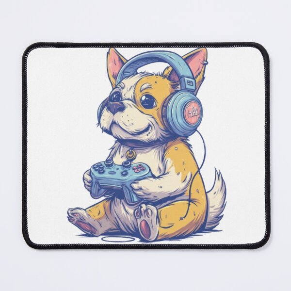 Item preview, Gamer Dog with Headphones designed and sold by AlexLineArt.