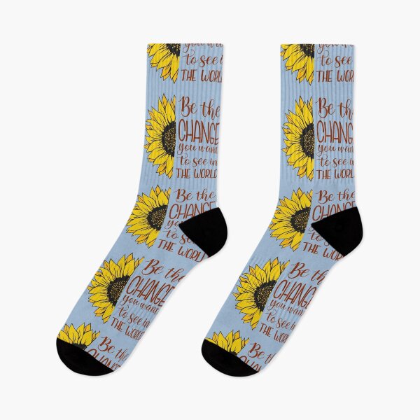 Item preview, Be the Change – Sunflower Quote Design designed and sold by Designs by Jesabee.