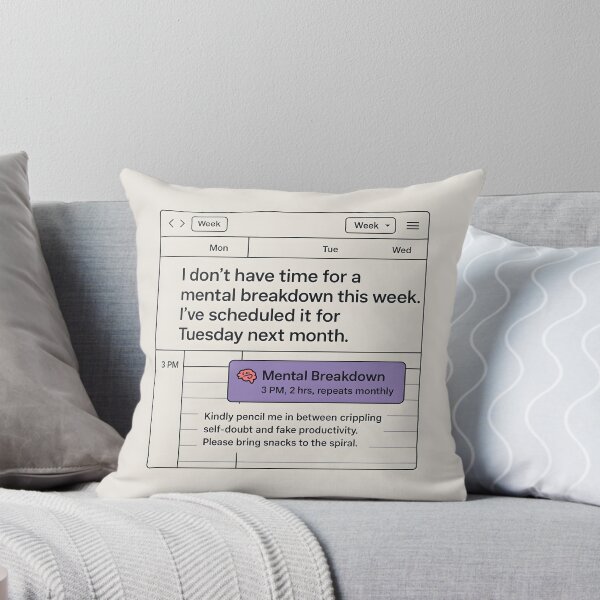 Item preview, Scheduled Mental Breakdown Google Calendar Meme Design designed and sold by VoidBloom Studio.