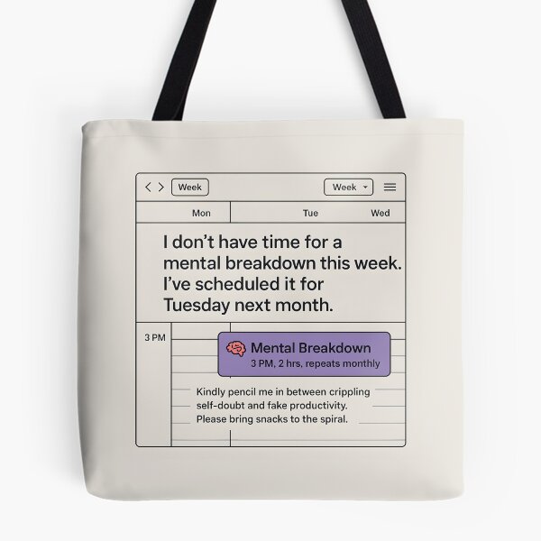 Item preview, Scheduled Mental Breakdown Google Calendar Meme Design designed and sold by VoidBloom Studio.