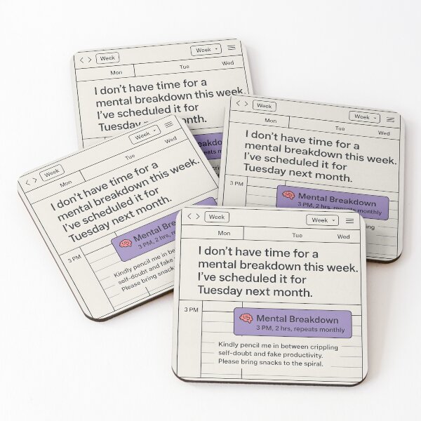 Item preview, Scheduled Mental Breakdown Google Calendar Meme Design designed and sold by VoidBloom Studio.