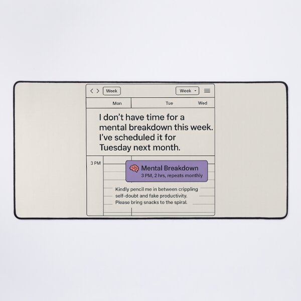 Item preview, Scheduled Mental Breakdown Google Calendar Meme Design designed and sold by VoidBloom Studio.