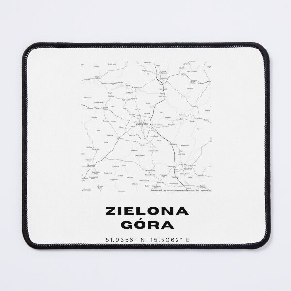 Item preview, Zielona Góra Poland Map | Modern Minimalist Black and White Print designed and sold by RM-Journey.
