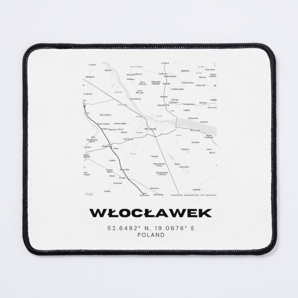 Item preview, Włocławek Poland Map | Minimalist Black and White City Print designed and sold by RM-Journey.