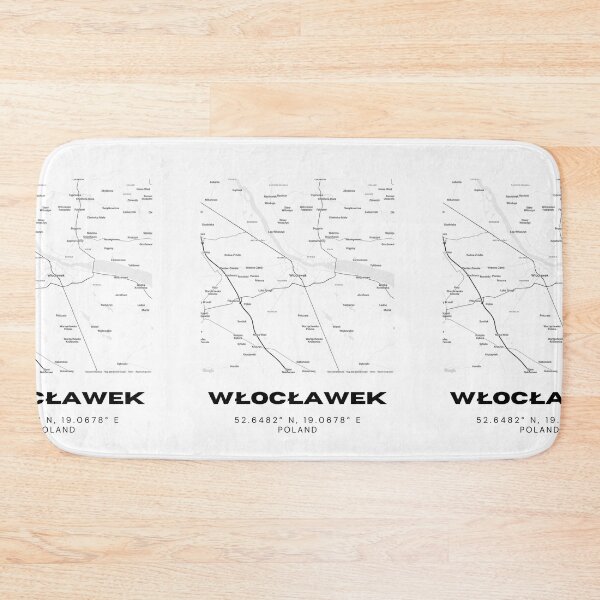 Item preview, Włocławek Poland Map | Minimalist Black and White City Print designed and sold by RM-Journey.