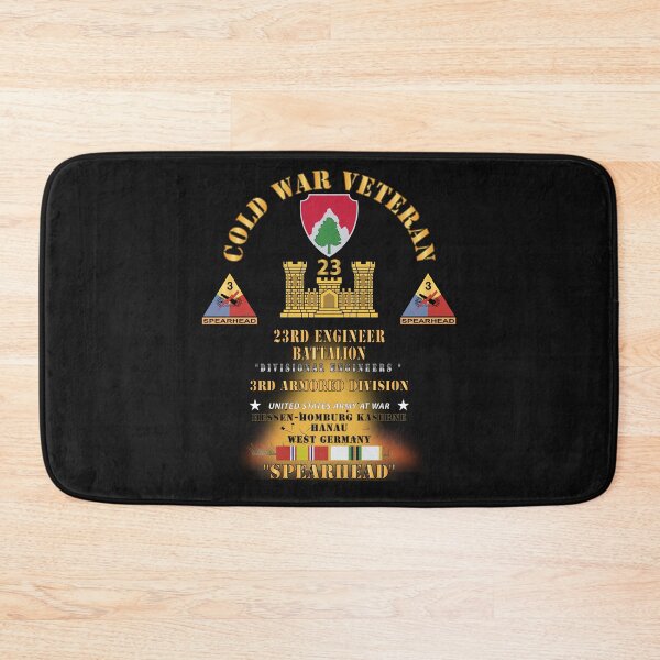 Item preview, Army - Cold War Vet - 23rd Engineer Bn, 3rd Armor Div  - Hessen-Homburg Kaserne Hanau, Germany - Spearhead w Fire w DUI - COLD X 300 designed and sold by Military Insignia Products.