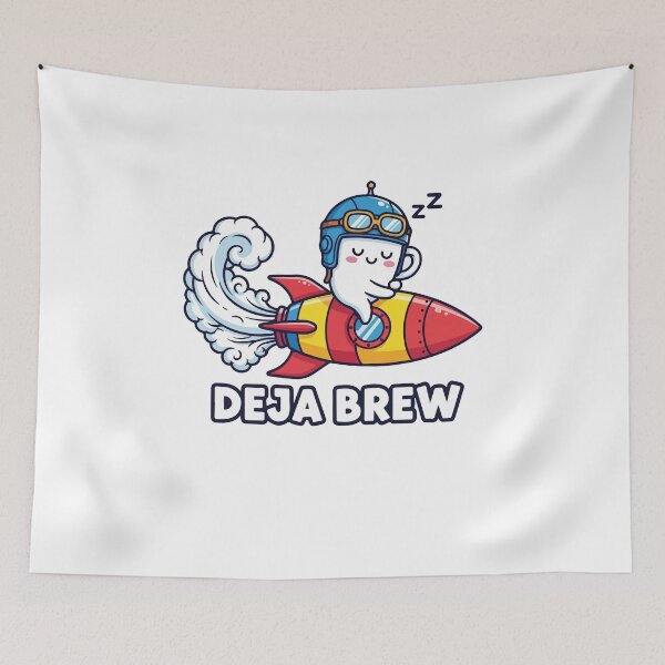 Item preview, Sleepy coffee pilot rides a rocket designed and sold by KasiaRawska.