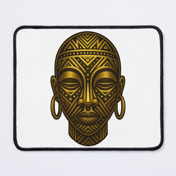 Item preview, Golden African Tribal Mask Artwork designed and sold by ArtSpark Studio.