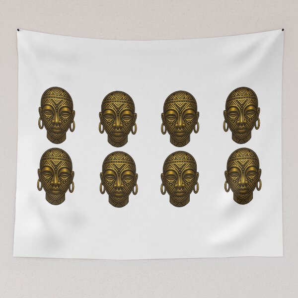 Item preview, Golden African Tribal Mask Artwork designed and sold by ArtSpark Studio.