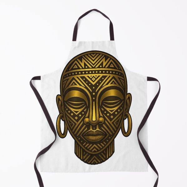 Item preview, Golden African Tribal Mask Artwork designed and sold by ArtSpark Studio.