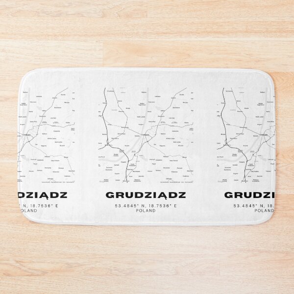 Item preview, Grudziądz Poland Map | Modern Minimalist Black and White Print designed and sold by RM-Journey.