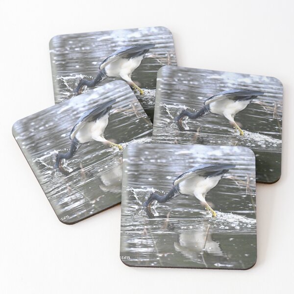 Item preview, Tri-colored Heron lunges for a fish  designed and sold by Glennphotos.