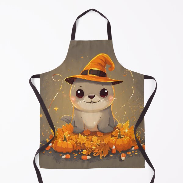 Item preview, Cute Halloween seal sitting on pumpkins designed and sold by SealMart.