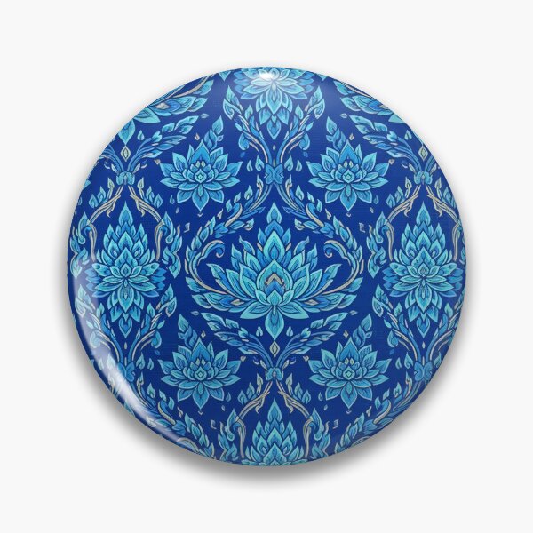 Item preview, Thai Blue Floral Pattern Seamless Fabric Design designed and sold by ying815bubble.