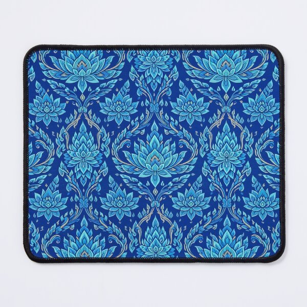 Item preview, Thai Blue Floral Pattern Seamless Fabric Design designed and sold by ying815bubble.
