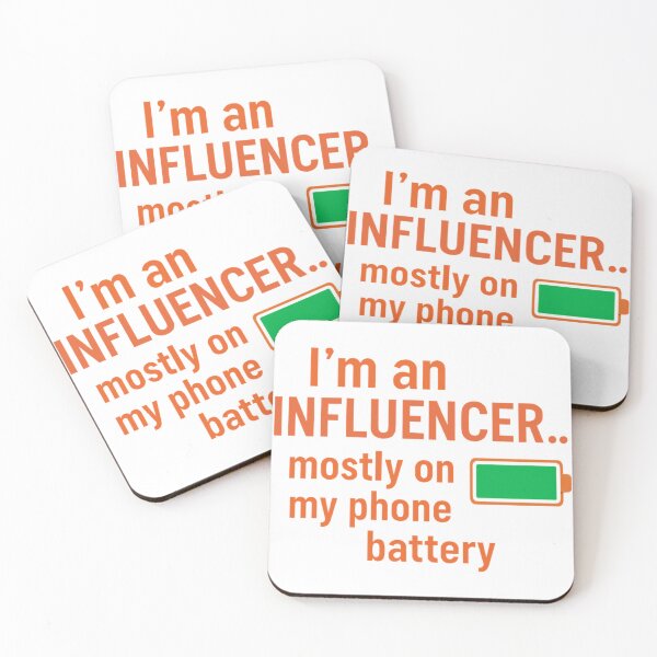 Item preview, Funny Influencer Quote – Mostly On My Phone Battery designed and sold by ZYNORAworld.