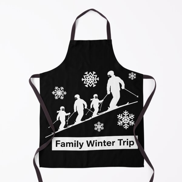 Item preview, Minimalist Family Ski Trip with Snowflakes in White Contrast designed and sold by SplashTastic.