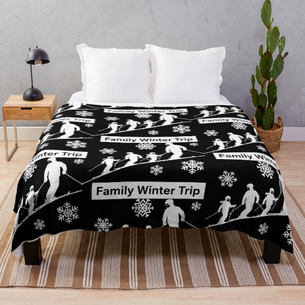 Item preview, Minimalist Family Ski Trip with Snowflakes in White Contrast designed and sold by SplashTastic.