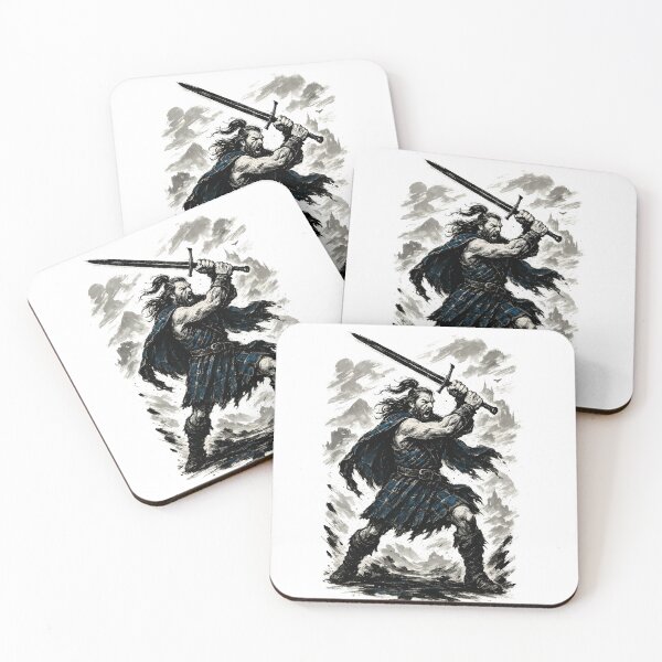 Item preview, Highland Warrior - Ink Illustration designed and sold by Witan Ink.