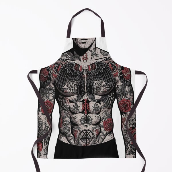 Item preview, Gothic Tattooed Torso – Dark Body Art Retro Illustration T-Shirt / Poster designed and sold by VitalLifeForce.