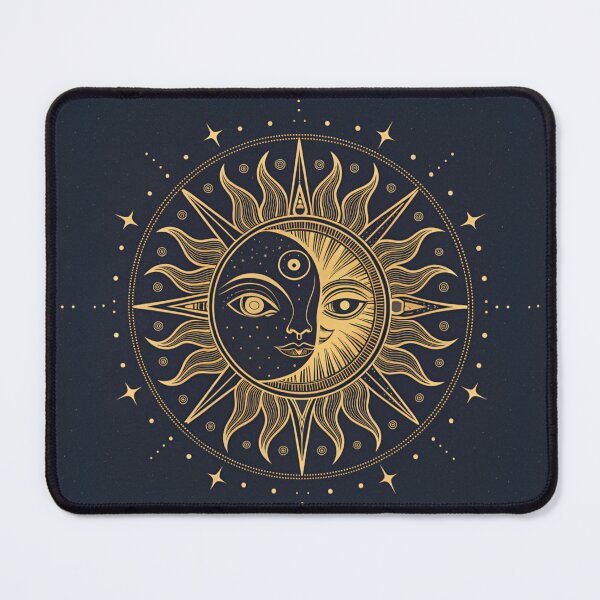 Item preview, Sun & moon with eyes & protection symbol. designed and sold by Lucky 777.