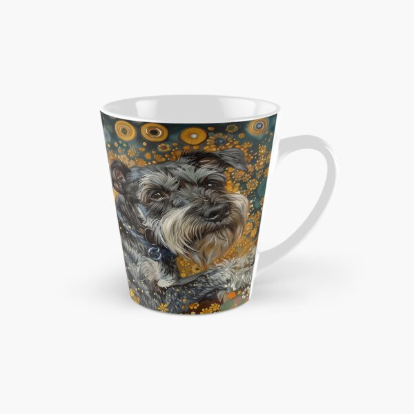Item preview, Floral Schnauzer in Klimt Style – Artistic Dog Portrait designed and sold by Drakane Creations.