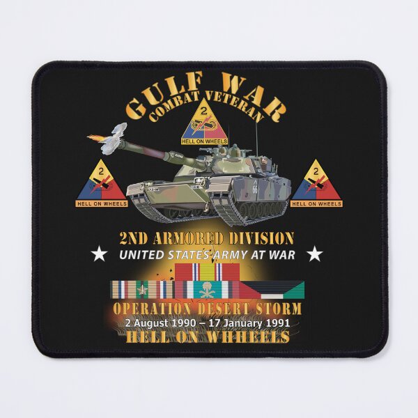 Item preview, Army - Desert Storm - 2nd Armored Div - Combat Vereran Veteran w GULF SVC - Hell On Wheels X 300 designed and sold by Military Insignia Products.