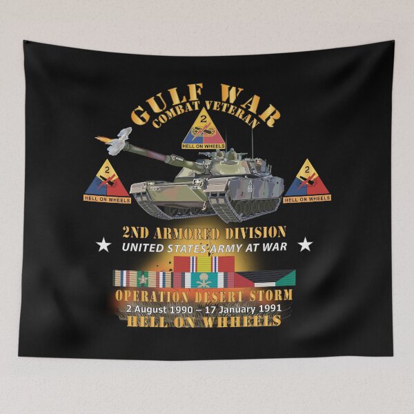Item preview, Army - Desert Storm - 2nd Armored Div - Combat Vereran Veteran w GULF SVC - Hell On Wheels X 300 designed and sold by Military Insignia Products.