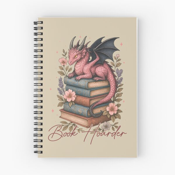 Item preview, Book hoarder pink dragon and books  designed and sold by FatBirdie.
