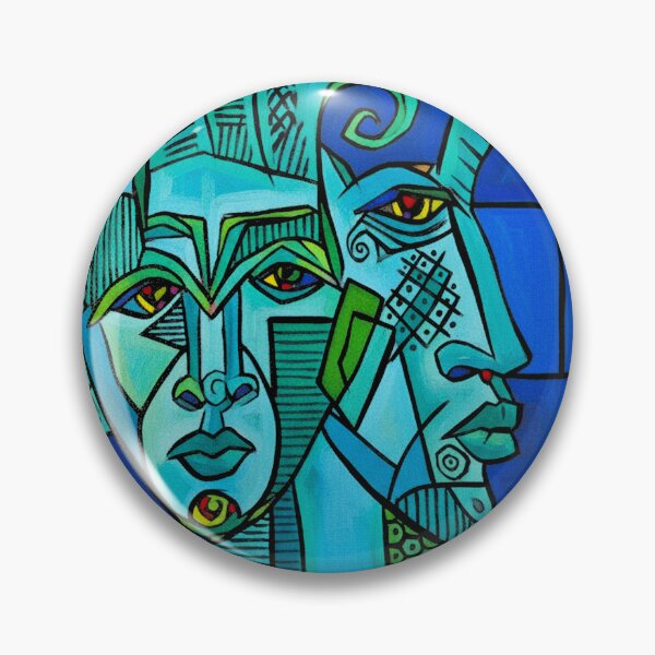 Item preview, Two Faces in Blue designed and sold by Sarah Curtiss.