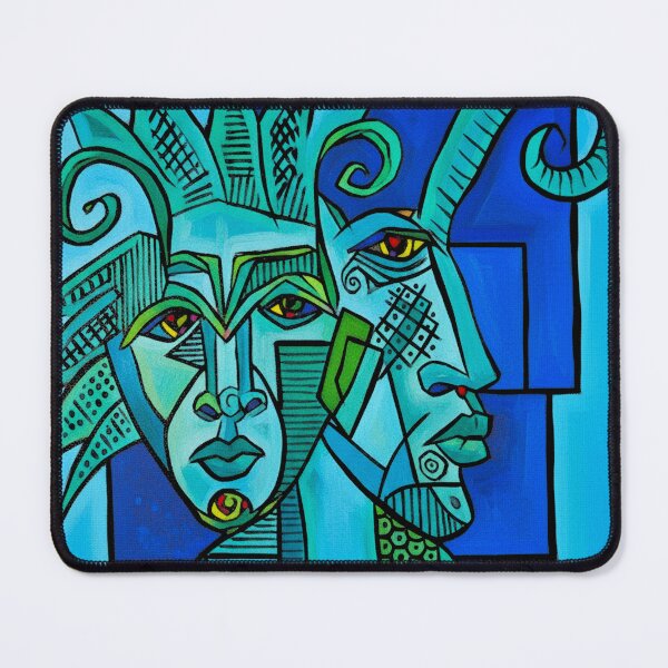 Item preview, Two Faces in Blue designed and sold by Sarah Curtiss.
