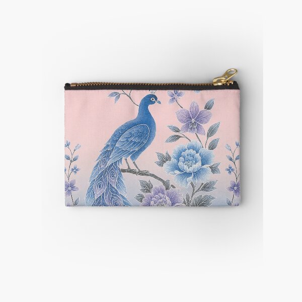 Item preview, Oriental Batik Pattern with Blue Peacock and Pastel Flowers designed and sold by ying815bubble.
