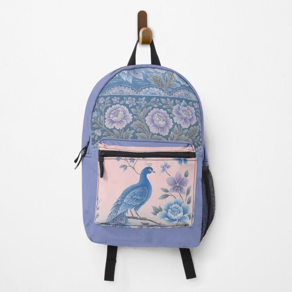 Item preview, Oriental Batik Pattern with Blue Peacock and Pastel Flowers designed and sold by ying815bubble.